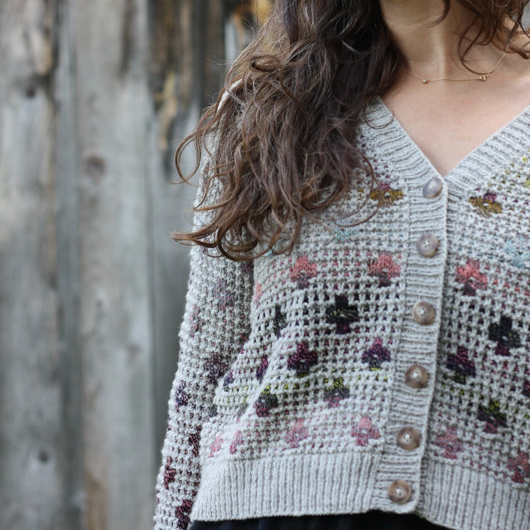 Pressed Flowers Cardigan Kits by Amy Christoffers Ritual Dyes