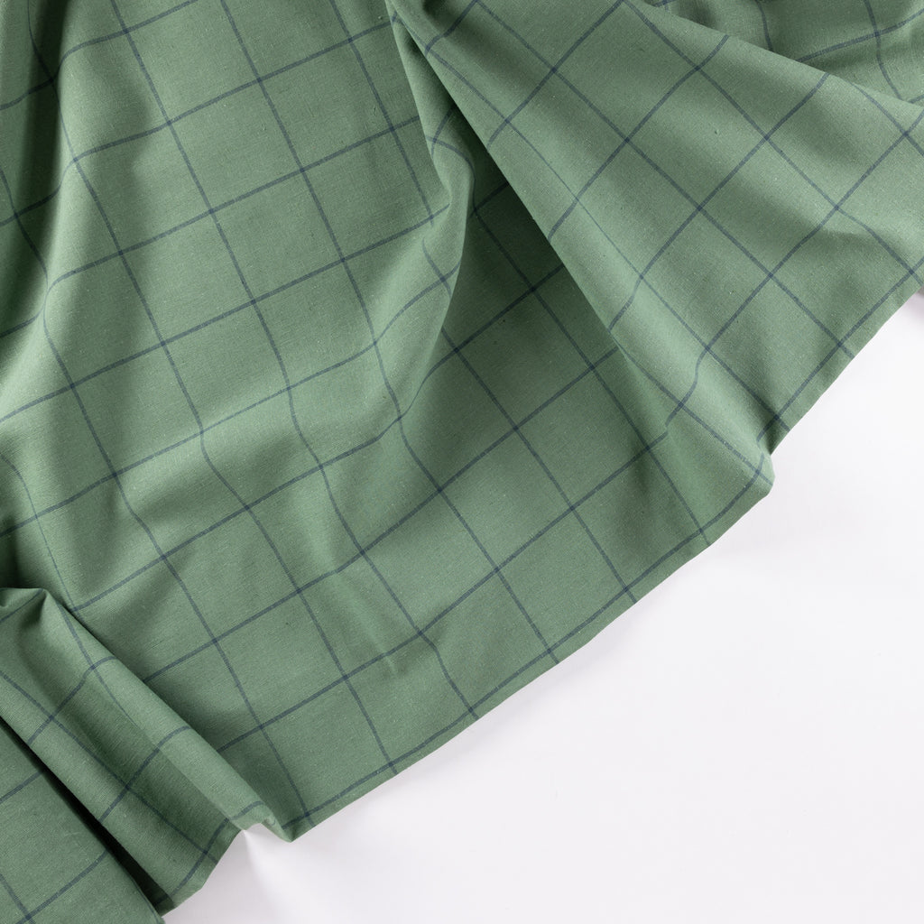 Green Maze Cotton Linen Fabric from Merchant & Mills