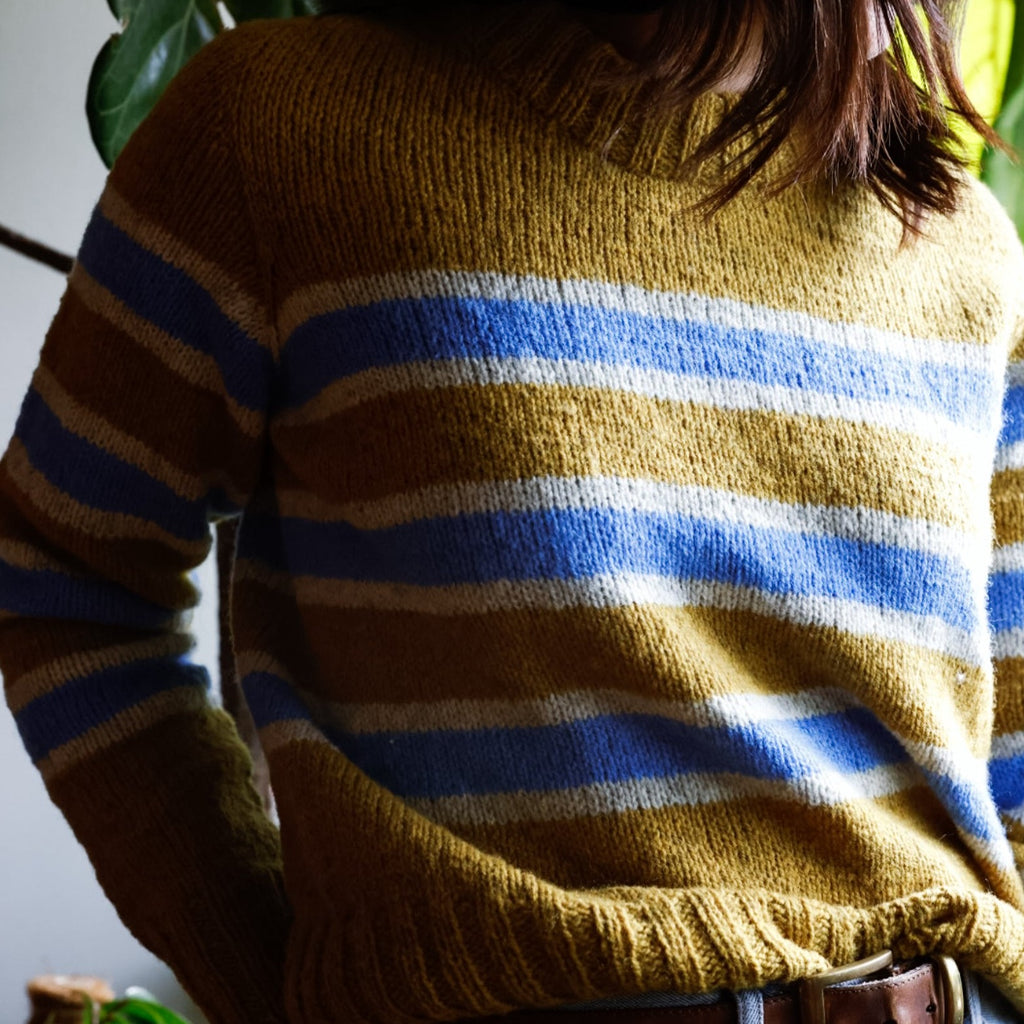 Aros Sweater with Bold Stripes by PetiteKnits