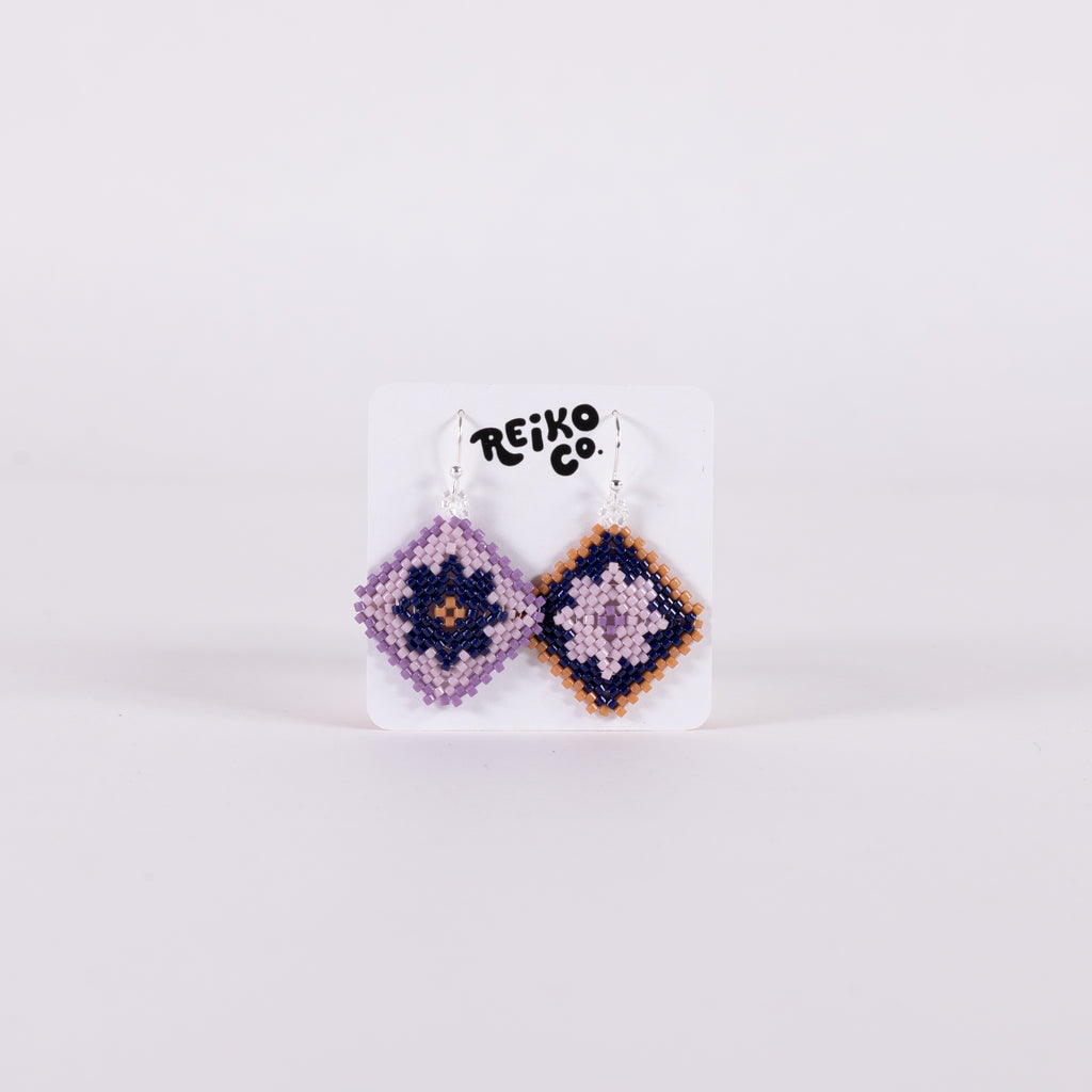 Flower Quilt Square Earrings from Reiko Co.