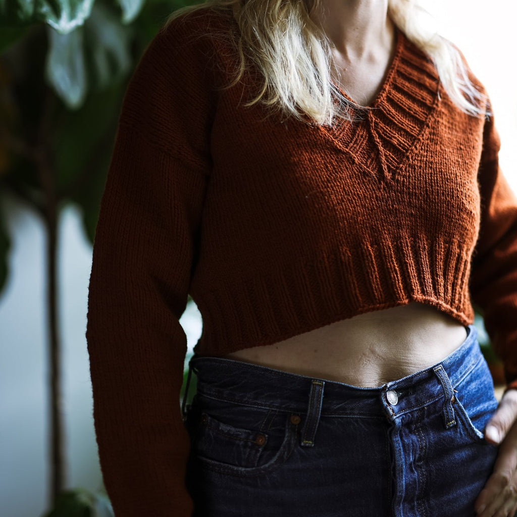 Northwoods V Neck Sweater Kit by Jessie Mae Martinson - Solid Elder Version
